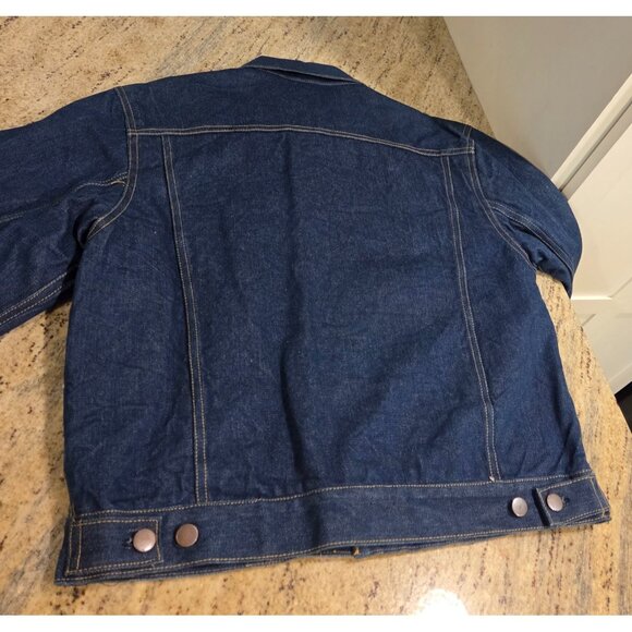 Pine Grove Men's Sz S Red Plaid Flannel Lined Denim Jacket  Trucker - Picture 15 of 16